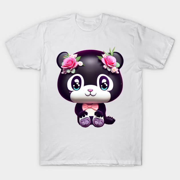 Cute kawaii panda bear T-Shirt by mmamma030